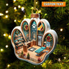 Joycorners Custom Name Pet Grooming Shop Ornament, Christmas Gift for Pet Groomer 2D Flat LM2111