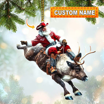 Joycorners Custom Name Santa Winter Ornament, Santa Christmas Gift 2D Flat LM2111