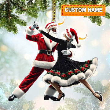 Joycorners Custom Name Couple Dance Ornament, Couple Christmas Gift 2D Flat LM2111