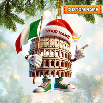 Joycorners Custom Name Italy Ornament, Italy Lover Christmas Gift 2D Flat LM2111