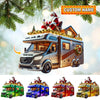 Joycorners Custom Name Santa Truck Ornament, Santa Christmas Gift 2D Flat LM2111