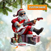 Joycorners Custom Name Santa Guitar Rock Ornament, Santa Christmas Gift 2D Flat LM2111