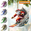 Joycorners Custom Name Santa Skiing Ornament, Santa Christmas Gift Decoration 2D Flat LM2111