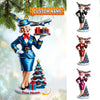 Joycorners Custom Name Flight Attendant Santa Ornament, Flight Attendant Christmas Gift 2D Flat LM2111