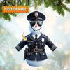 Joycorners Custom Name Police Snowman Ornament, Christmas Gift for Police 2D Flat LM2111