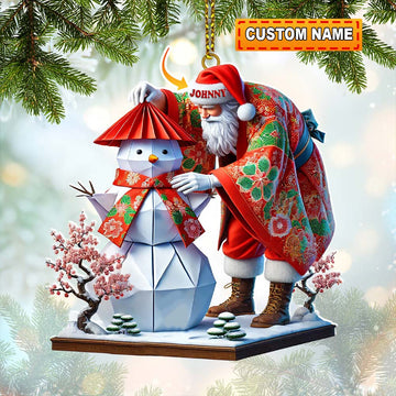 Joycorners Custom Name Japan Santa Ornament, Japan Lover Christmas Gift 2D Flat LM2111