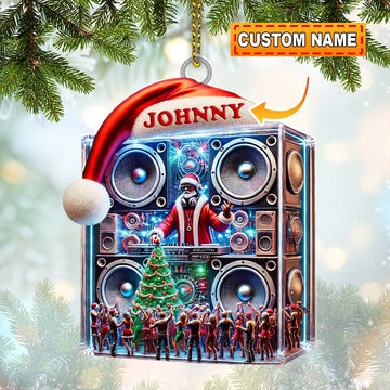Joycorners Swag DJ Santa Christmas Ornament, Personalized Ornament 2D Flat LM2211