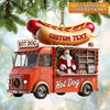 Joycorners Custom Name Santa Hot Dog Ornament, Christmas Gift Decor 2D Flat LM2111