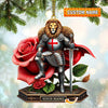 Joycorners Custom Name England Warrior Ornament, England Lover Christmas Gift 2D Flat LM2111