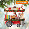 Joycorners Custom Name Hot Dog Shop Ornament, Hot Dog Santa Christmas Gift 2D Flat LM2111