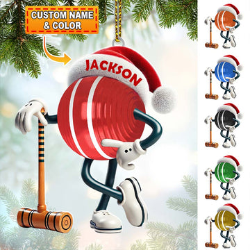 Joycorners Custom Name Croquet Ornament, Croquet Christmas Gift 2D Flat LM2111