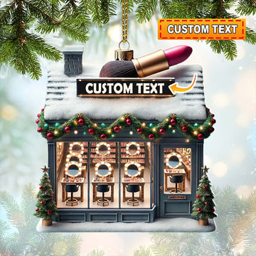 Joycorners Custom Name Beauty Salon Ornament, Beauty Shop Christmas Decor 2D Flat LM2111