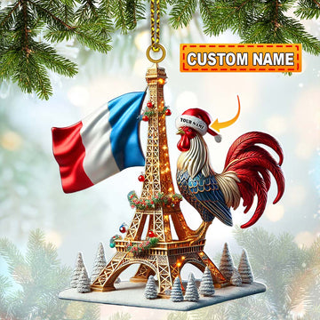 Joycorners Custom Name France Ornament,  Christmas Gift for France Lover 2D Flat LM2111