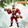 Joycorners Custom Name Gym Work Out Santa Ornament, Gymnastics Christmas Gift87 2D Flat LM2211