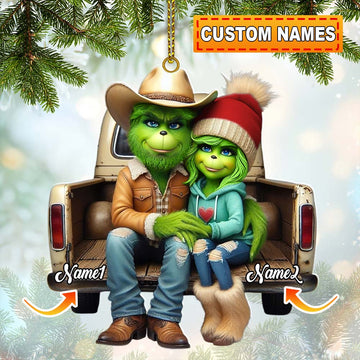Joycorners Custom Name Couple Christmas Ornament, Lover Christmas Gift 2D Flat LM2111