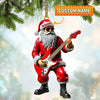 Joycorners Custom Name Santa Guitar Ornament, Santa Christmas Gift15 2D Flat LM2111