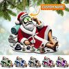 Joycorners Custom Name Santa Spa Ornament, Santa Christmas Gift Decoration 2D Flat LM2111