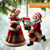 Joycorners Custom Name Couple Ornament, Couple Christmas Gift5 2D Flat LM2111