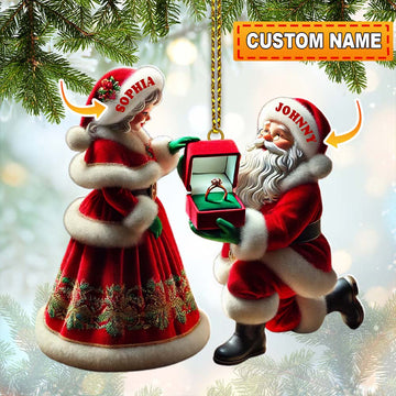 Joycorners Custom Name Couple Ornament, Couple Christmas Gift5 2D Flat LM2111