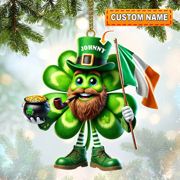 Joycorners Custom Name Ireland Ornament, Ireland Lover Christmas Gift 2D Flat LM2111