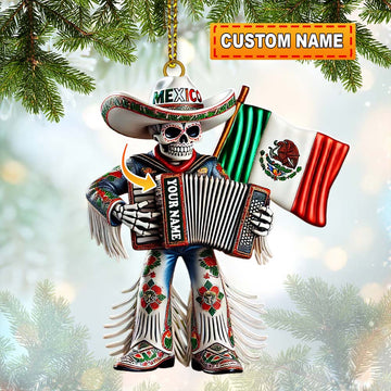 Joycorners Custom Name Mexico Ornament, Christmas Gift for Mexican 2D Flat LM2111