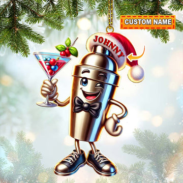 Joycorners Custom Name Barista Ornament, Barista Christmas Decoration 2D Flat LM2111