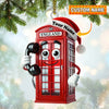 Joycorners England Red Telephone Box Christmas Ornament, Personalized Ornament 2D Flat LM2211