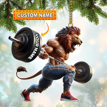 Joycorners Custom Name Gym Work Out Santa Ornament, Gymnastics Christmas Gift1 2D Flat LM2111