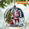 Joycorners Custom Name Santa Astronaut Ornament, Astronaut  Christmas Decoration 2D Flat LM2111