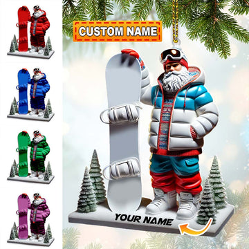 Joycorners Custom Name Santa Snow Ornament, Santa Christmas Gift Decoration 2D Flat LM2111