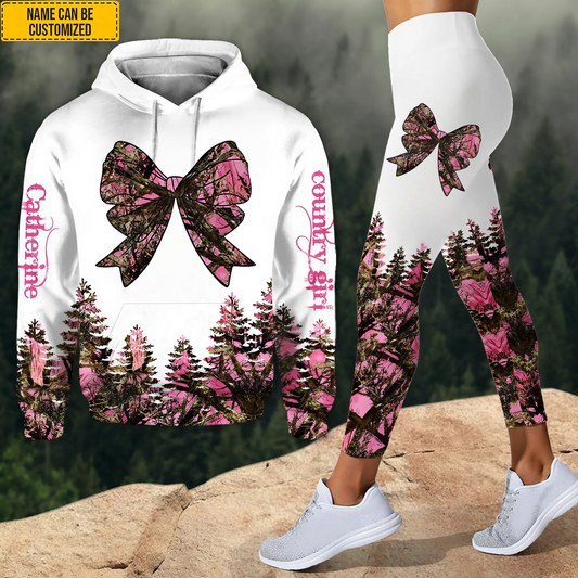Joycorners Country Girl – Personalized Bow Hoodie and Leggings LM2811
