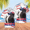 Joycorners Funny Merica Cows USA Sunglasses Patriotic 3D Hawaiian Shirt (10 Breeds)