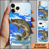 Joycorners Fishing Water Splash Blue Pop Art Personalized Name Phone Case (10 Fish Species)