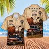 Joycorners Funny Patriotic Cows Beer Pool Float USA 250 3D Hawaiian Shirt (10 Breeds)