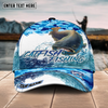Joycorners Fishing Blue Water Camo Pattern Sport Pattern Personalized Name 3D Cap (11 Breeds)