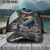 Joycorners Fishing Gray Camo Sport Pattern Personalized Name 3D Cap (11 Breeds)