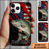 Joycorners Fishing American Flag Patriotic Grunge Personalized Name Phone Case (10 Fish Species)