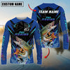 Joycorners Freshwater Fish Fishing Neon Sport Jersey Style Personalized Name, Team Name Long Sleeve Shirt (6 Breeds)