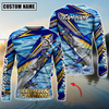 Joycorners Fishing Yellow Blue Lightning Pattern Design Custom Name & Team Name 3D Shirts (11 Breeds)