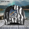 Joycorners Fishing Hat Walleye Splash American Flag Personalized Name Cap (11 Breeds)