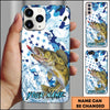 Joycorners Fishing Star Camo Water Splash Art Personalized Name Phone Case (10 Fish Species)