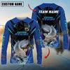 Joycorners Freshwater Fish Fishing Neon Sport Jersey Style Personalized Name, Team Name Long Sleeve Shirt (6 Breeds)