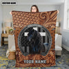 Joycorners Horse Portrait with Horseshoe Frame Western Tooled Leather Pattern Personalized Name 3D Blanket (8 Breeds)