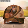 Joycorners Desert Sunset Horse Leather Style Personalized Name Cap (9 Breeds)