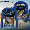Joycorners Freshwater Fish Fishing Neon Sport Jersey Style Personalized Name, Team Name Long Sleeve Shirt (6 Breeds)