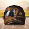 Joycorners Leather Pattern Personalized Name & Farm Name Cattle Cap (10 Breeds)