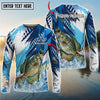 Joycorners Freshwater Fish Fishing Water Splash Scale Pattern Personalized Name, Team Name Long Sleeve Shirt (6 Breeds)