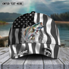 Joycorners Fishing Hat Walleye Splash American Flag Personalized Name Cap (11 Breeds)