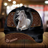 Personalized Isaac epic art horse zip leather with Black fur pattern cap