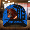 Personalized multicolor unique love horse horseshoes pattern cap